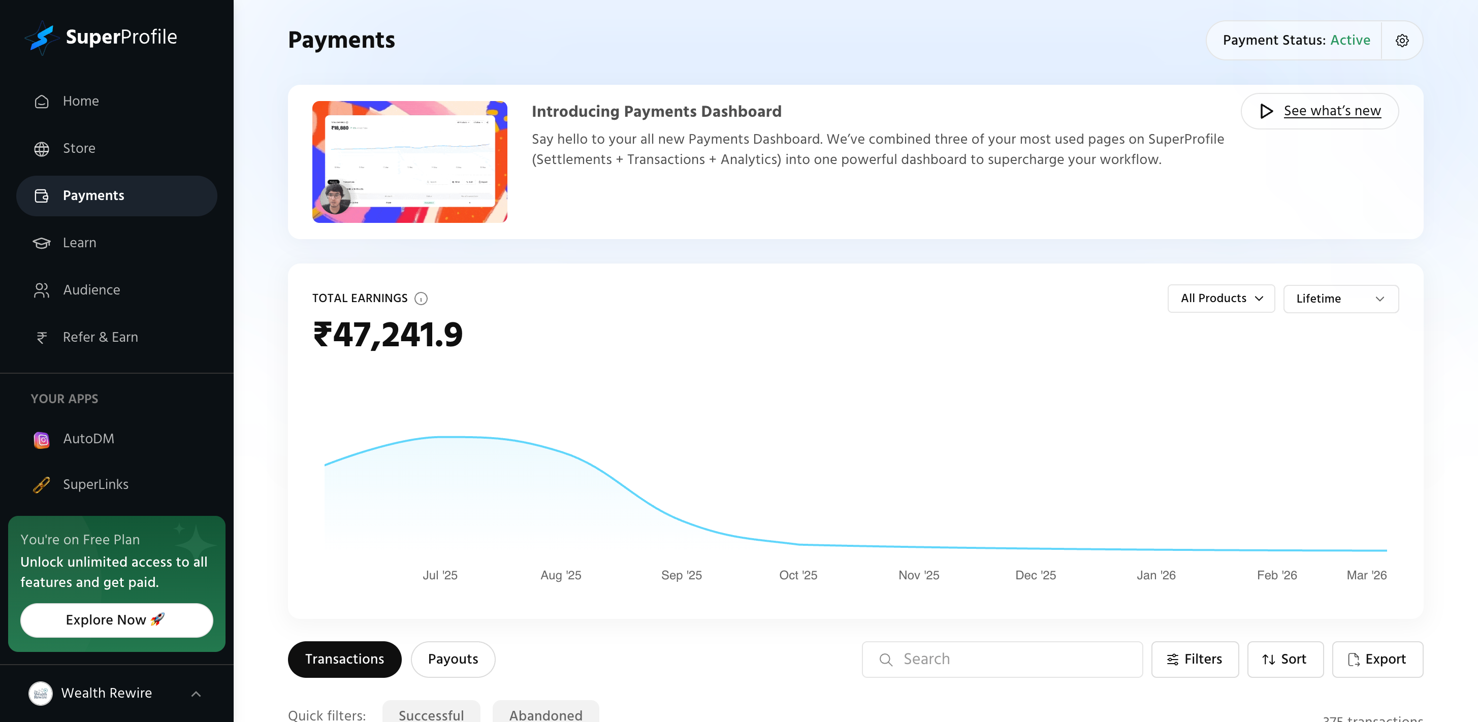 SuperProfile Earnings